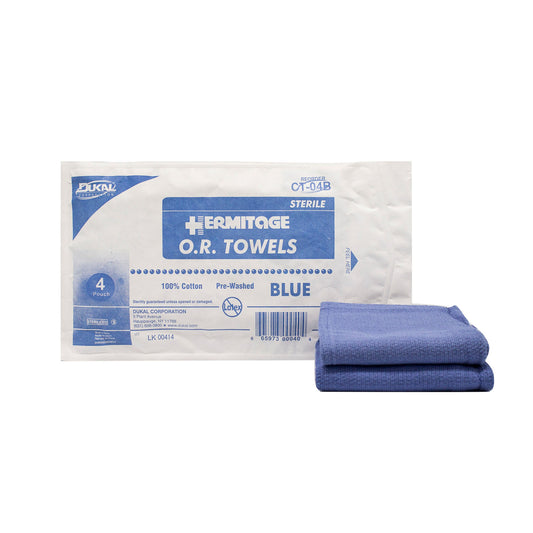 OR Towel, 17 x 26, Sterile 4s, Blue, 4/pk, 20 pk/cs (50 cs/plt)