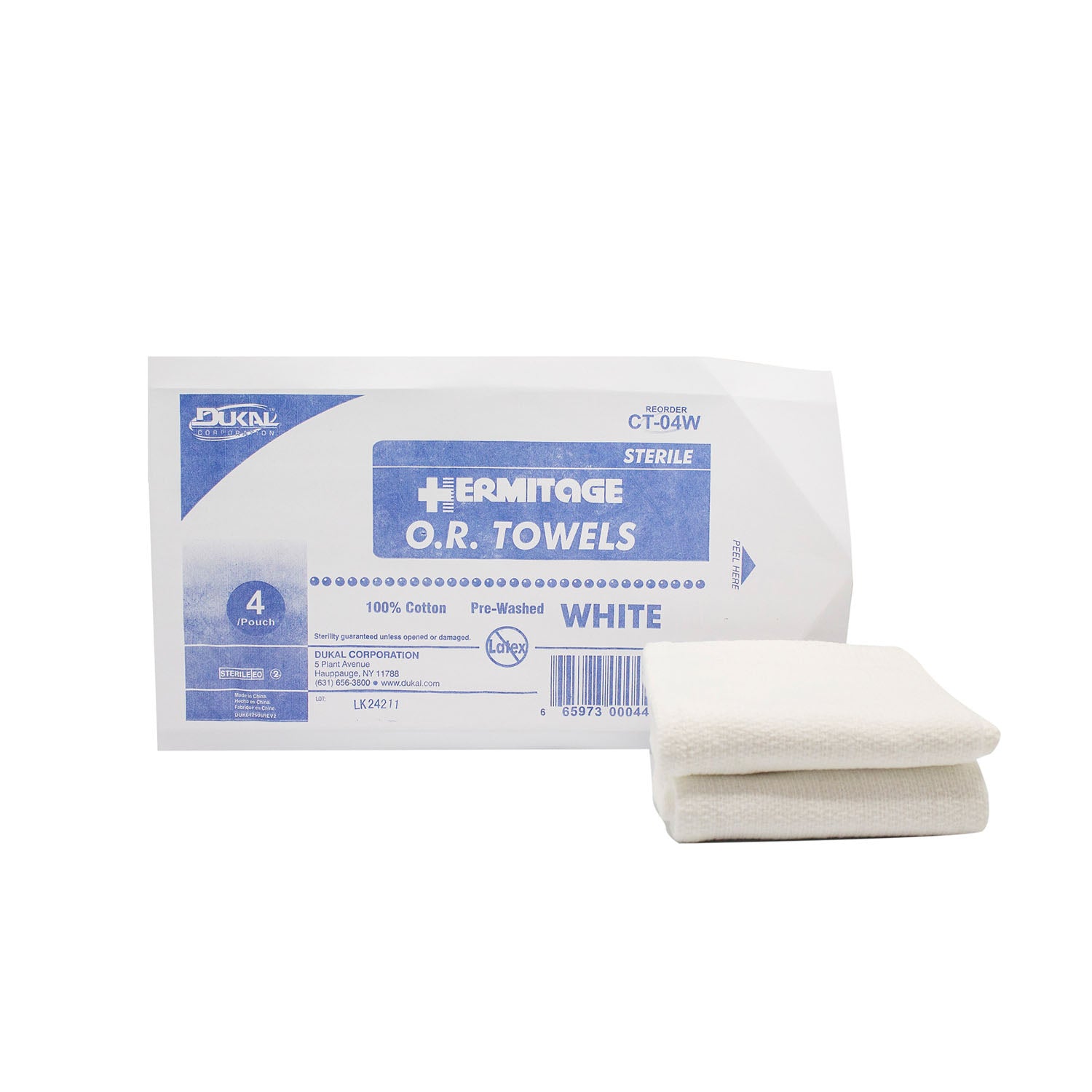 OR Towel, 17 x 26, Sterile 4s, White, 4/pk, 20 pk/cs