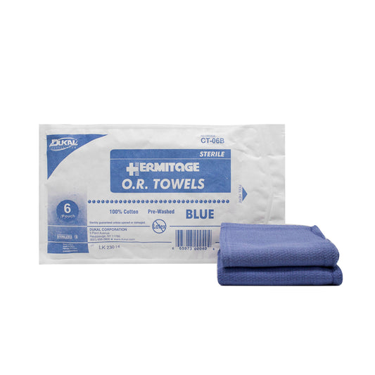 OR Towel, 17 x 26, Sterile 6s, Blue, 6/pk, 12 pk/cs  (35 cs/plt)