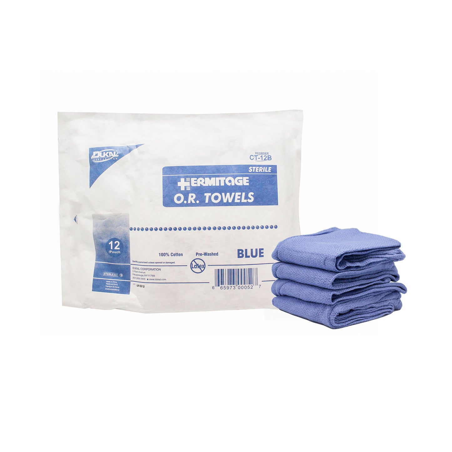 OR Towel, 17 x 26, Sterile 12s, Blue, 12/pk, 6 pk/cs