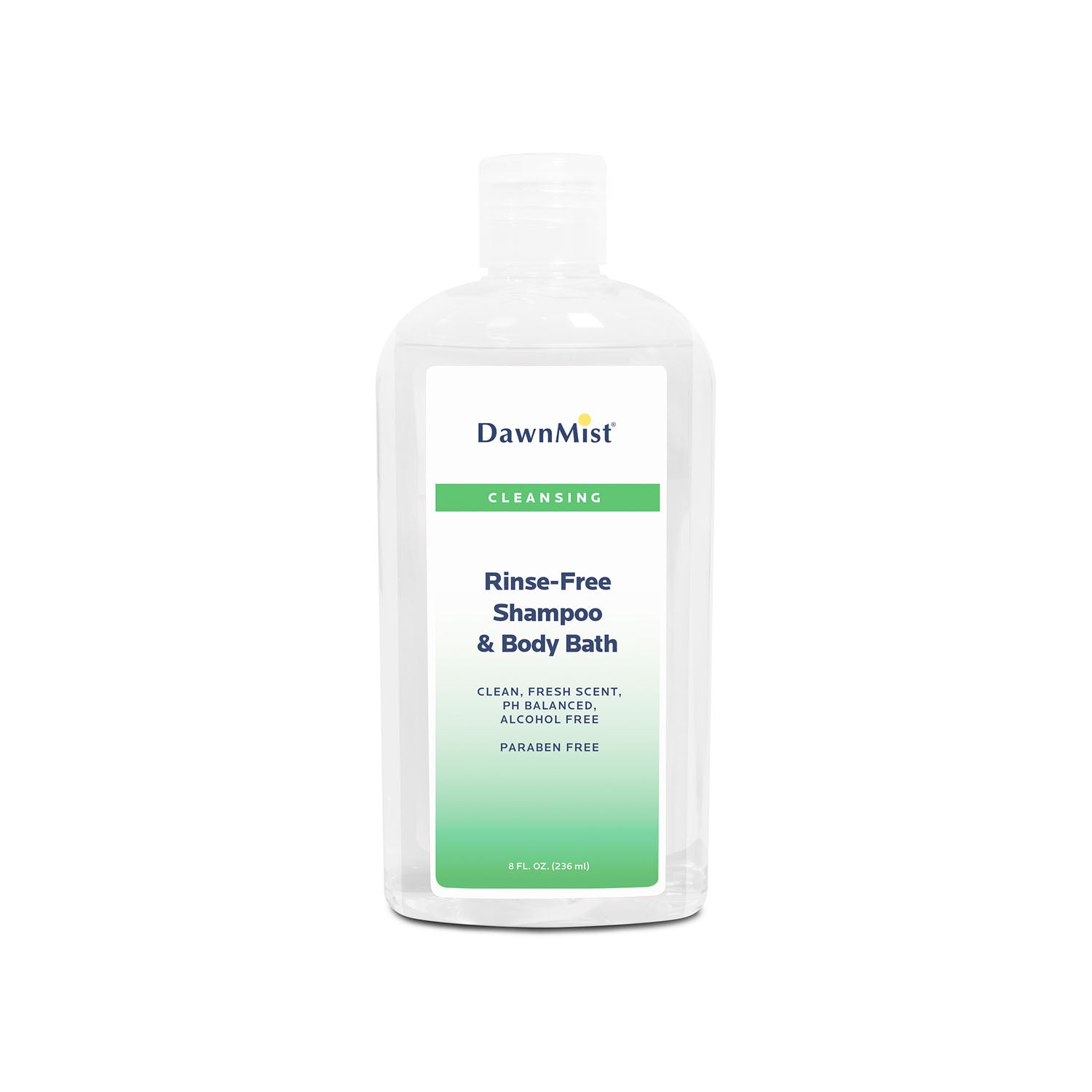 Shampoo & Body Bath, Rinse Free, 8 oz Bottle with Dispensing Cap, 12/bx, 4/cs (Not Available for sale into Canada)