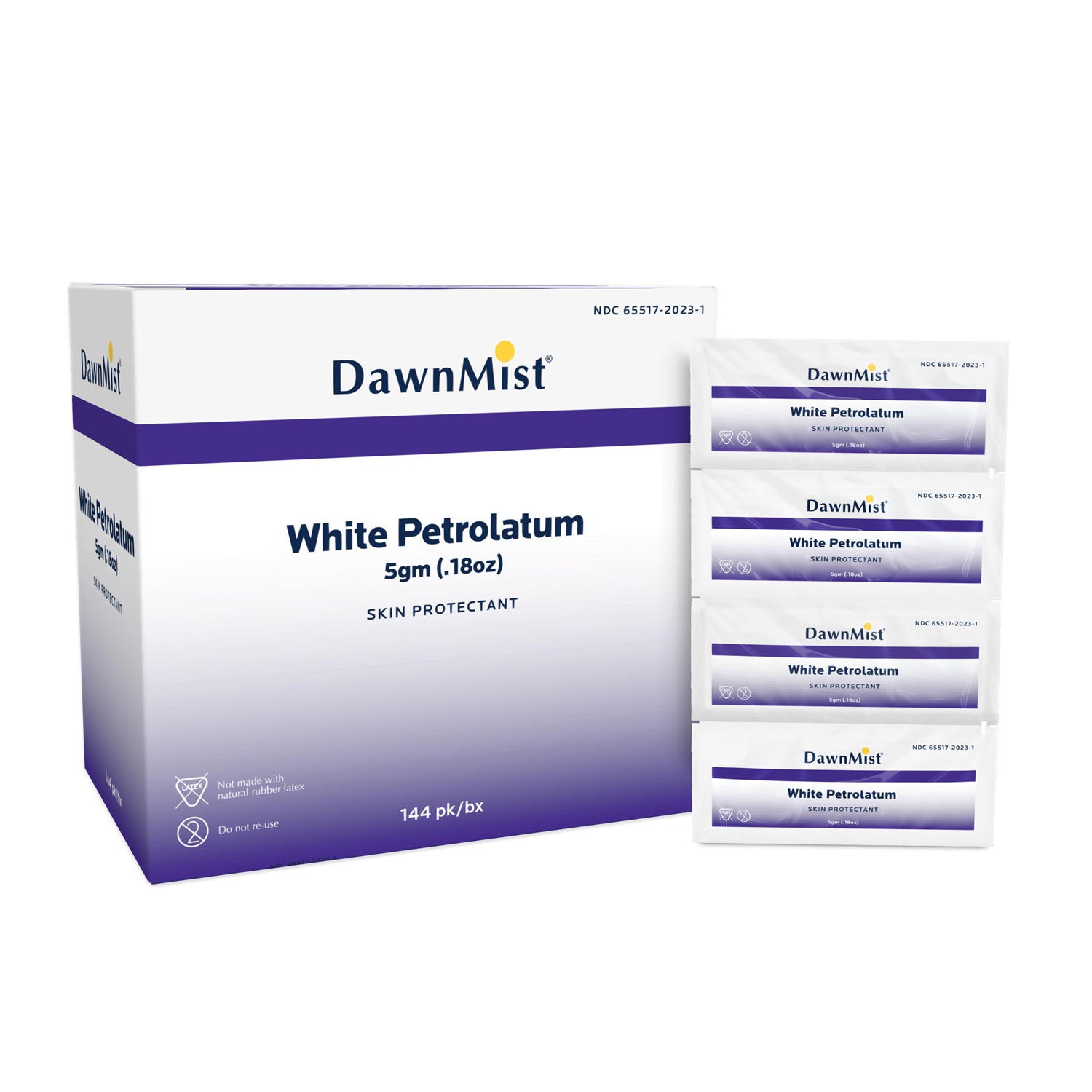 Petroleum Jelly, 5 gm, White, Frangrance Free, Hypoallergenic Formula, 144 pk/bx, 6 bx/cs
