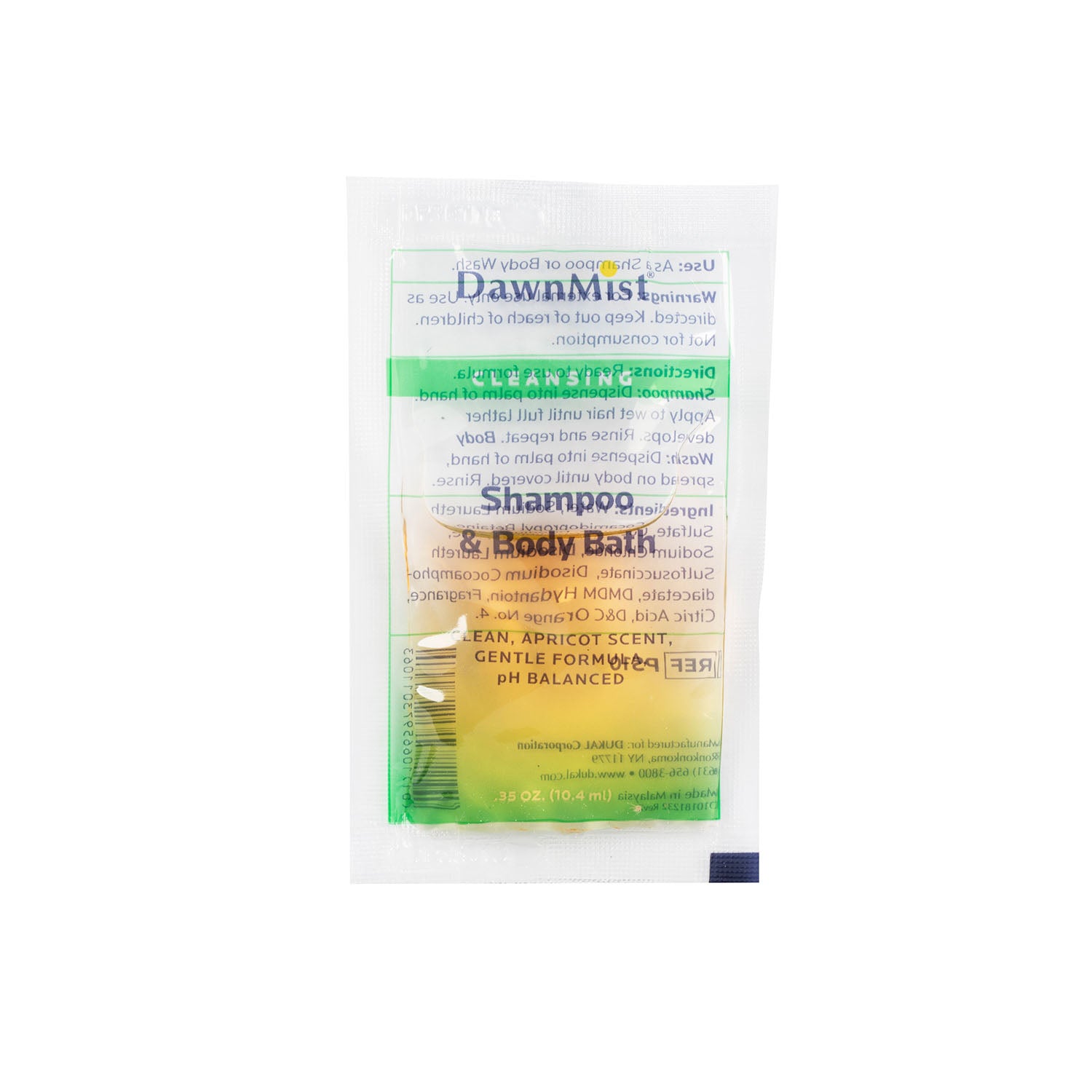 Shampoo & Body Bath, .35 oz Single Use Packet, 100/pk, 10 bg/cs (50 cs/plt)