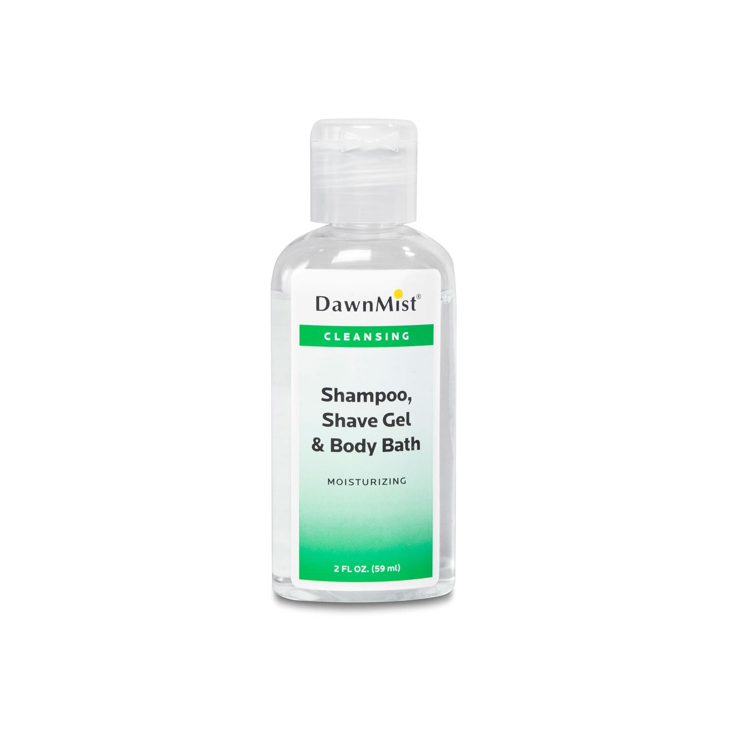 Shampoo, Shave Gel & Body Wash, 2 oz, Clear Bottle, Dispensing Cap, 96/cs