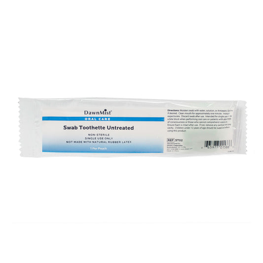 Toothette Swab, Untreated, 1/pk, 250 pk/bx, 4 bx/cs (30 cs/plt)