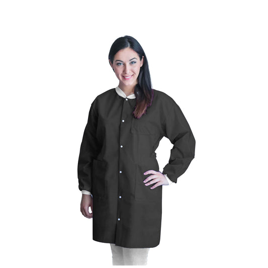 FitMe Lab Coats, X-Large, Black, 10/bg