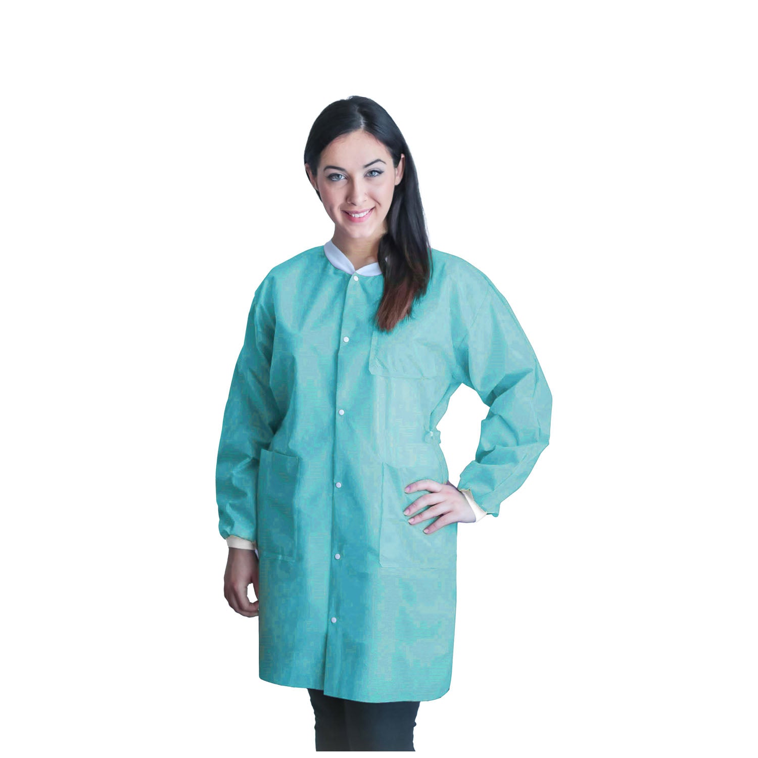 FitMe Lab Coats, Small, Teal/ Green, 10/bg
