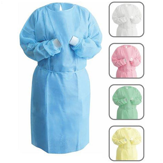Isolation Gowns, PP Material, Regular, Yellow, 10/bg