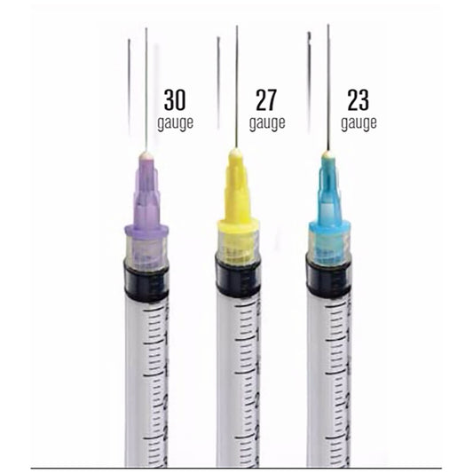 Irrigation Needle Tips, Luer Lock, 23G, Notched, Blue, 100/bx