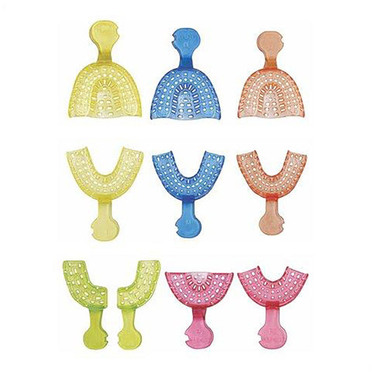 Color-Brite Impression Trays, Perforated, #3 Medium Upper, Blue, 12/bg