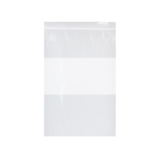 Zip Bag, Clear with White Block, 2 mil, 13" x 15", 1000/cs