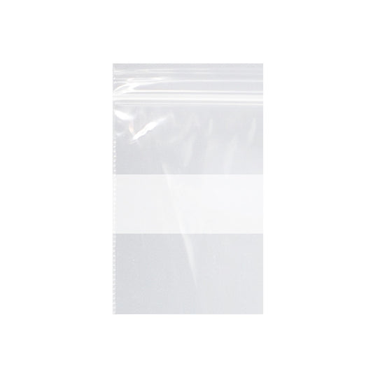 Recloseable Zip Bag, 3" x 5", Clear with White Block, 2 mil, 1000/cs 