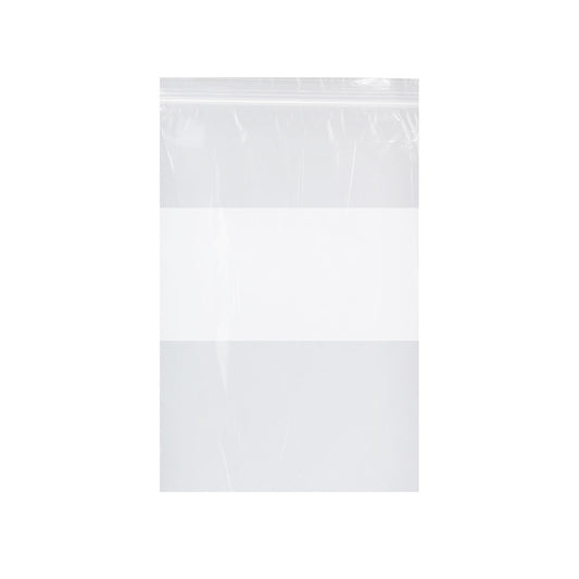 Zip Bag, Clear with White Block, 2 mil, 5" x 8", 1000/cs