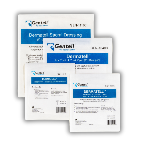 Dermatell Hydrocolloid Dressing, 4" x 4", 2.5" pad, 50/cs
