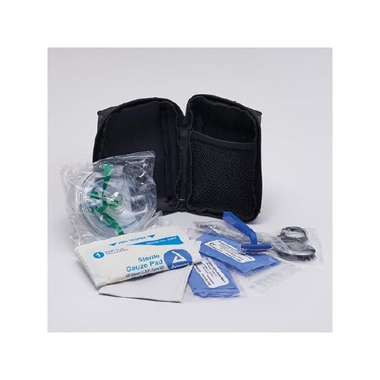 Universal Ready Kit, Includes: Prep Kit, AED Gloves, CPR Barrier Mask, Disposable Razor, 4x4 Gauge, Scissors, Towel, Antiseptic Wipe, and One Way Filter AED