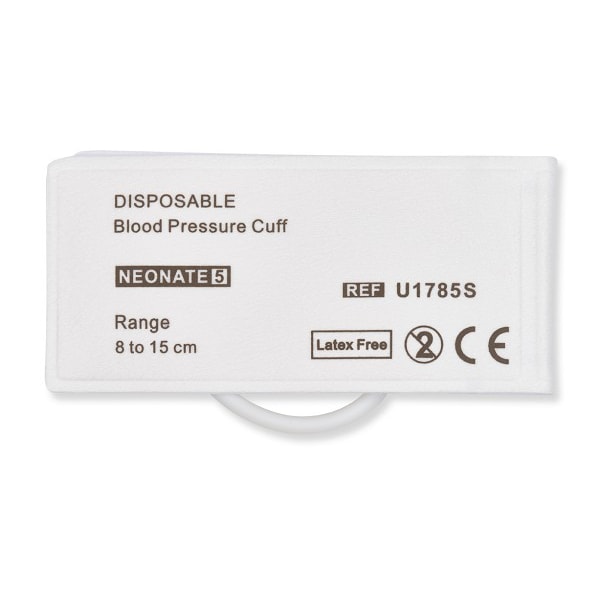 NIBP Cuff, Disposable, Neonatal, Size #5, Single Hose, OEM: M1873B, 10/bx (DROP SHIP ONLY) (Freight Terms are Prepaid & Added to Invoice - Contact Vendor for Specifics)