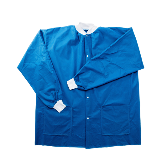 Jacket, Warm Up, Disposable, 2X-Large, Green, White Knit Collar & Cuff, What Snaps, Lower Pockets, PP Soft, 12/bg, 4 bg/cs (DROP SHOP ONLY)