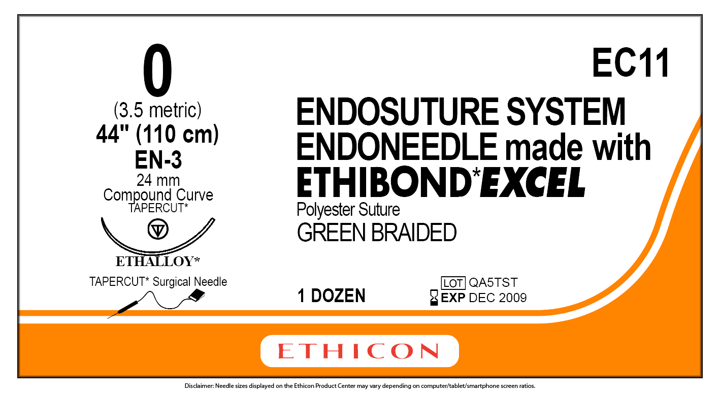ETHIBOND EXCEL Suture, EN-3 Needle, 0, 44" (Continental US Only)