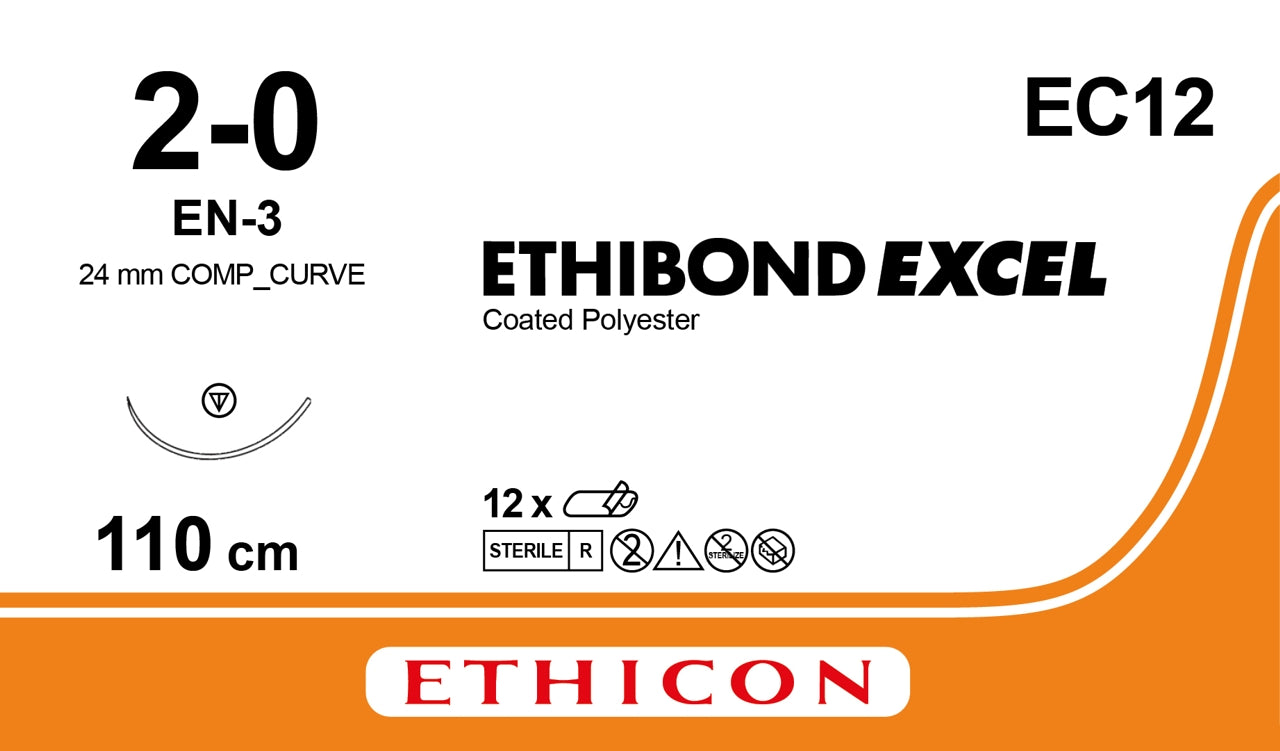 ETHIBOND EXCEL Suture, EN-3 Needle, 2-0, 44" (Continental US Only)
