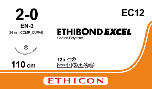 ETHIBOND EXCEL Suture, EN-3 Needle, 2-0, 44" (Continental US Only)