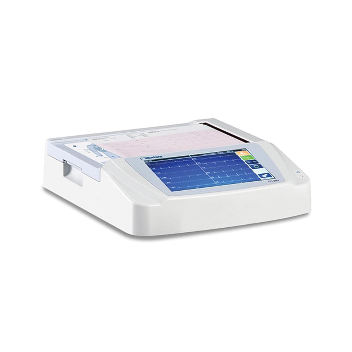 ELI280 12-Lead Mutli-Channel Electrocardiograph, Color Touchscreen 10.1" Display, AC or Battery operation with AM12 Wired Acquisition Module, US/ Canada Power Cord, AHA 10 Wire, 12-Lead Set with Banana Plugs, Adult & Pediatric Interpretation, ECG Clip Adapters (set of 10) and Tab Electrodes (100/pch), Ethernet LAN + WLAN (WPA2) + USBD, Expanded Storage (up to 200 ECGs), DICOM + Security (US Only)