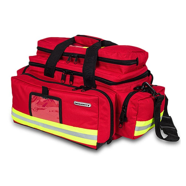 Elite Bags Emergency's Great Capacity Duffle Bag, Detachable Padded Shoulder Straps, Large Red Bag, Size  21.7" x 12.4" x 13"