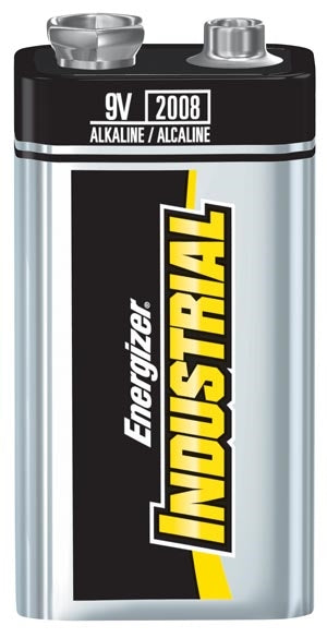 Battery, 9V, Alkaline, Industrial, 12/bx, 6bx/cs