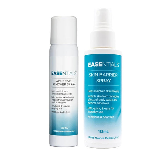 EASEntials Spray Pack, Odorless, Dries Clear, Alcohol-Free, Sting-Free, Easy-to-Use, Good for Every Day Use, Includes: (1) 50mL Adhesive Remover Spray and (1) 50mL Barrier Spray, 24 Month Shelf Life