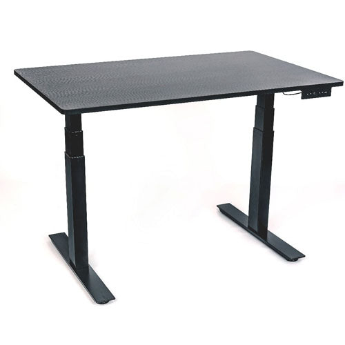Motor Electric Stand Up Desk, 48" Single Column, Electric Bush Button for Adjustable Height 26" to 51.6", 47.25 inches W x 29.5"D x 26" to 51.6"H, Black/Dark Walnut (DROP SHIP ONLY)