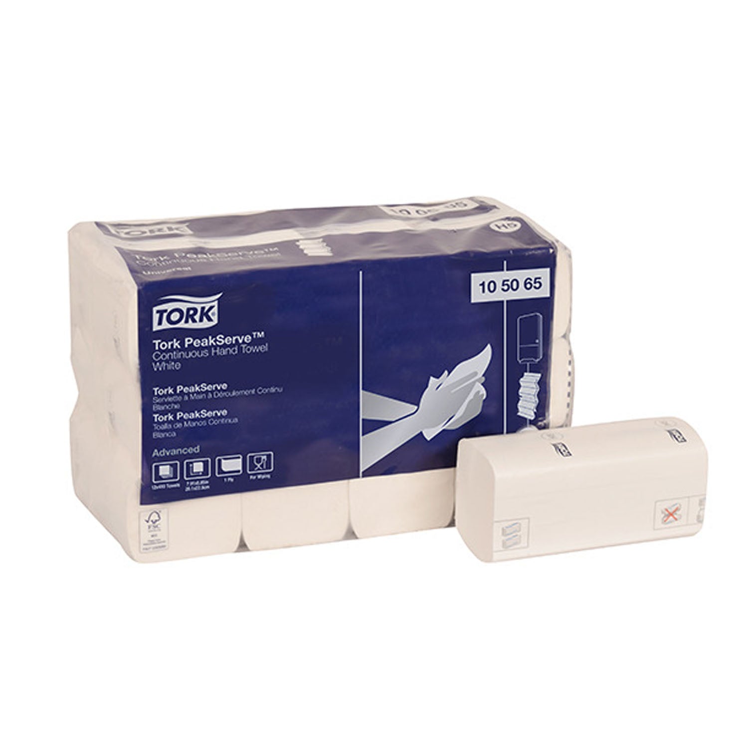 Advanced PeakServe Hand Towel, Continuous, 1-Ply, White, 8.9" x 7.9", 410 sht/pk, 12 pk/cs (120 cs/plt)