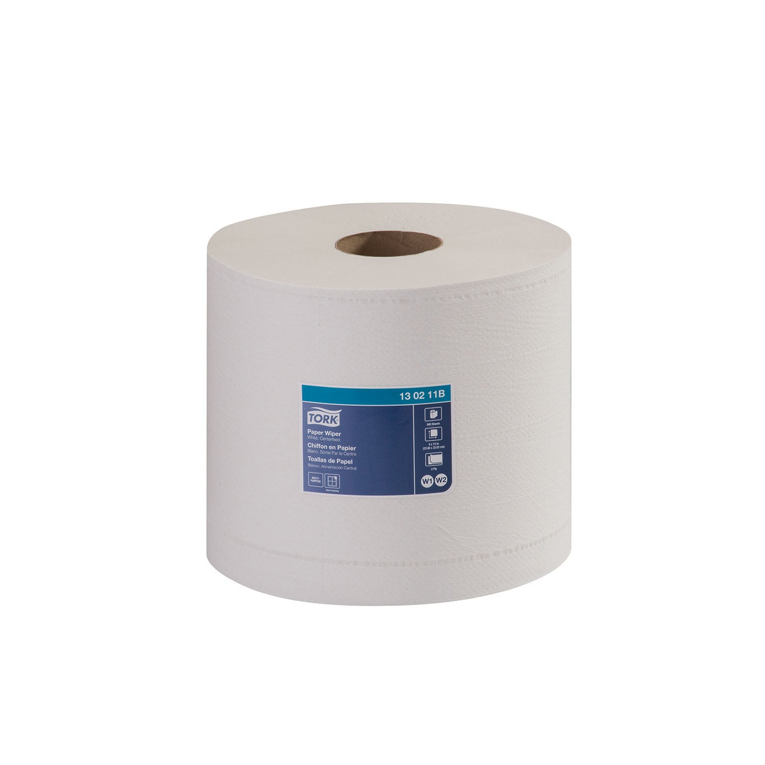 Paper Wiper, Centerfeed, Universal, White, 2-Ply, W2, 866.67ft, 9" x 11.3", 800 sht/rl, 2 rl/cs (80 cs/plt)