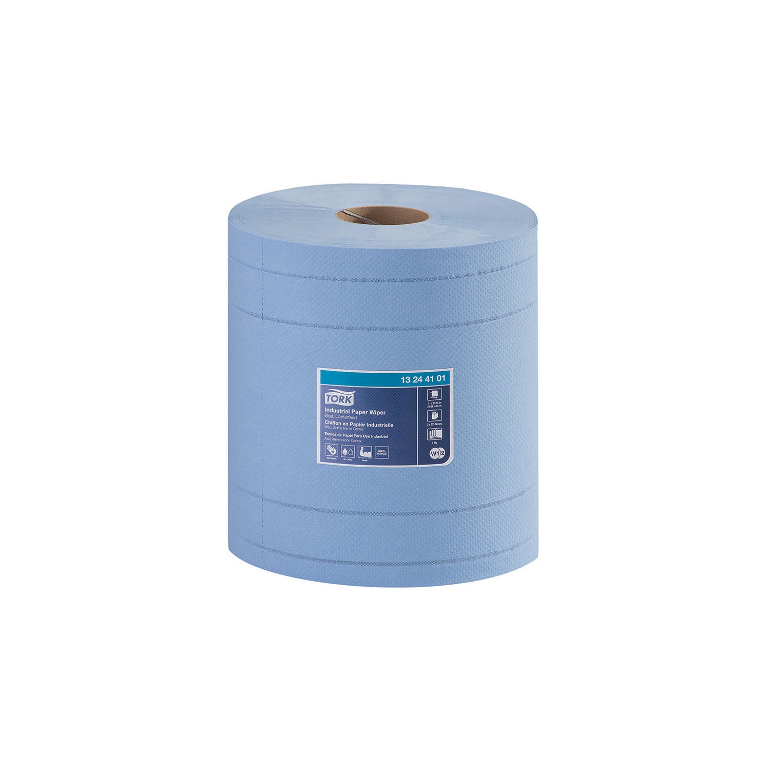 Industrial Paper Wiper, Centerfeed, Advanced, Blue, 4-Ply, W2, 492.19ft, 11" x 10.4", 375 sht/rl, 2 rl/cs (80 cs/plt)