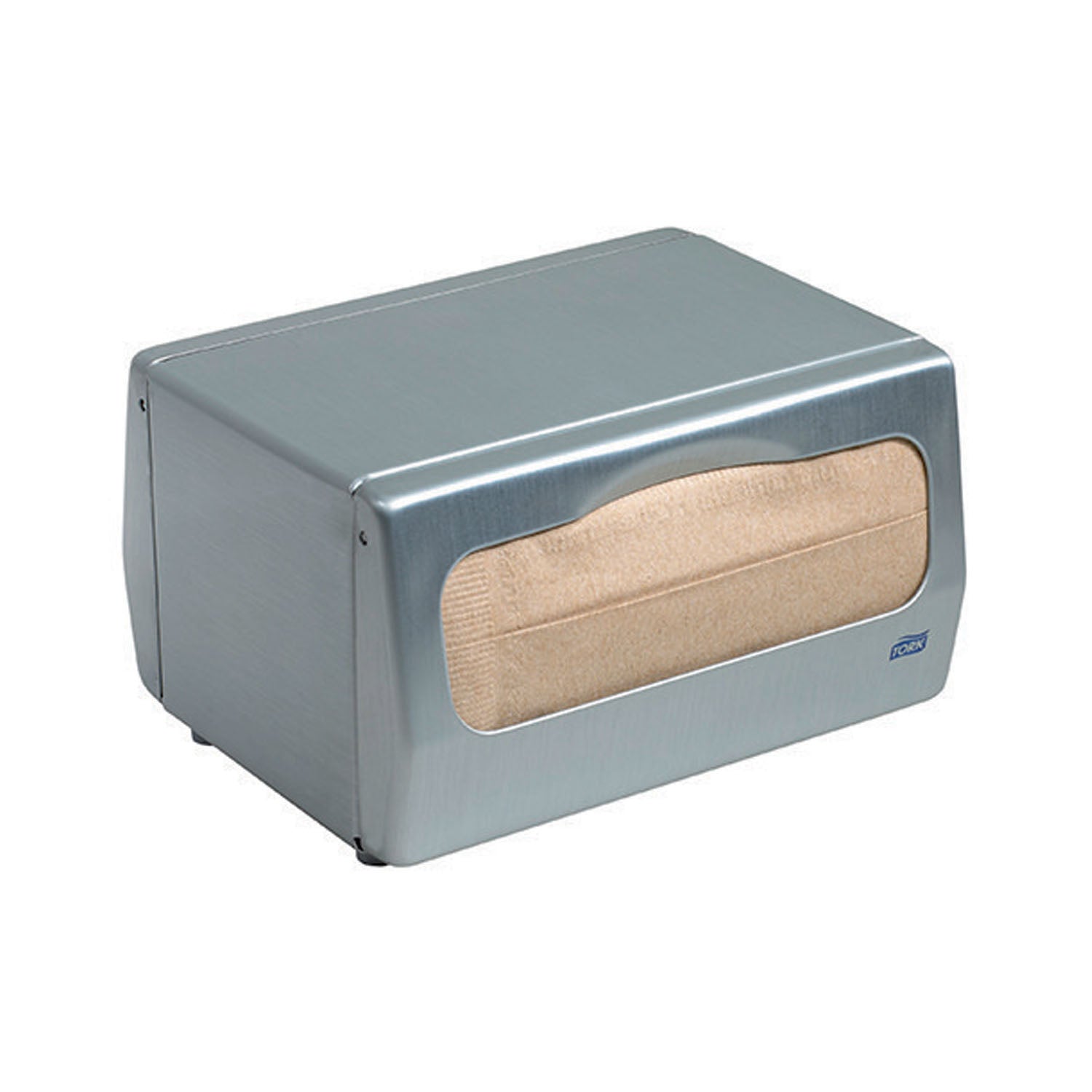 Napkin Dispenser, Minifold, Tabletop, Universal, Brushed Steel, N6, Metal, 4.5" x 7.5" x 6" (45 cs/plt)