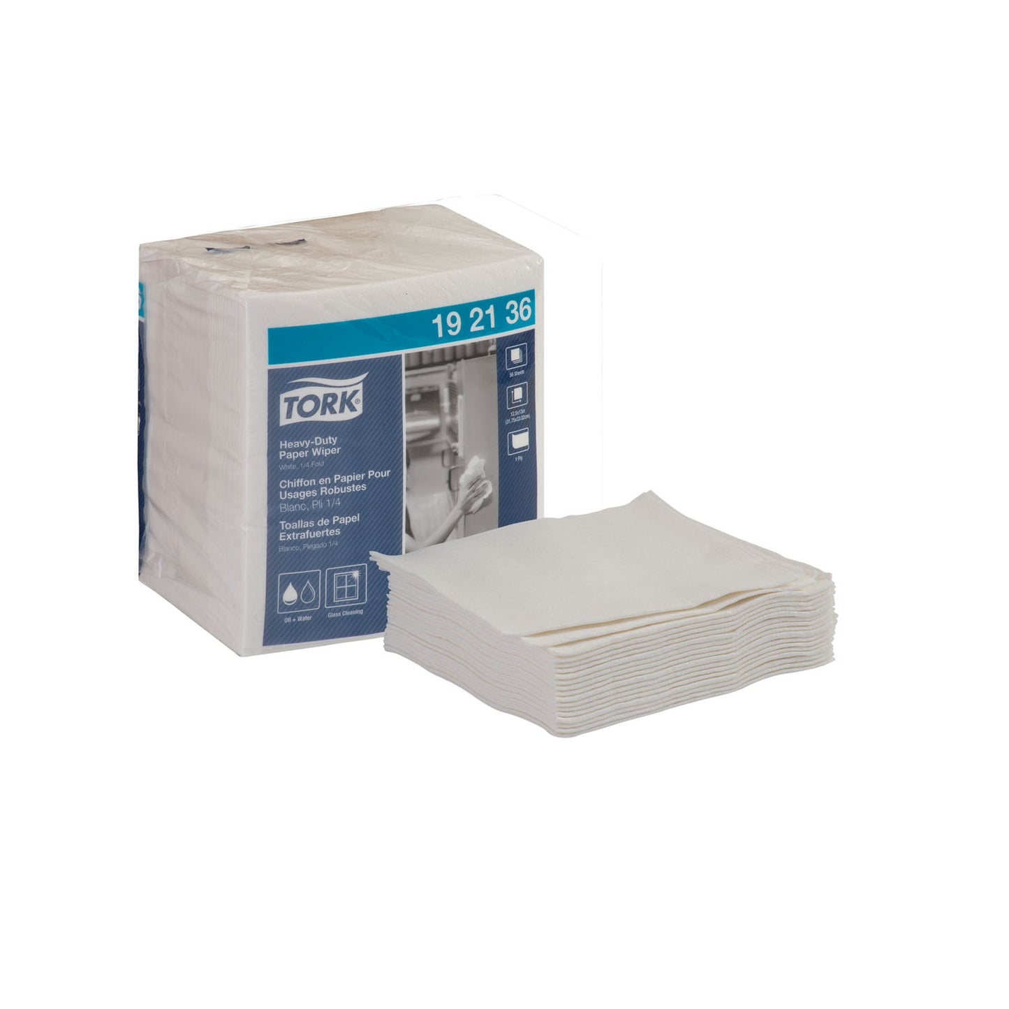Paper Wiper, Heavy-Duty, 1/4 Fold, 1-Ply, White, 13" x 12.5", 56 sht/pk, 16 pk/cs (24 cs/plt) (42 cs/plt)