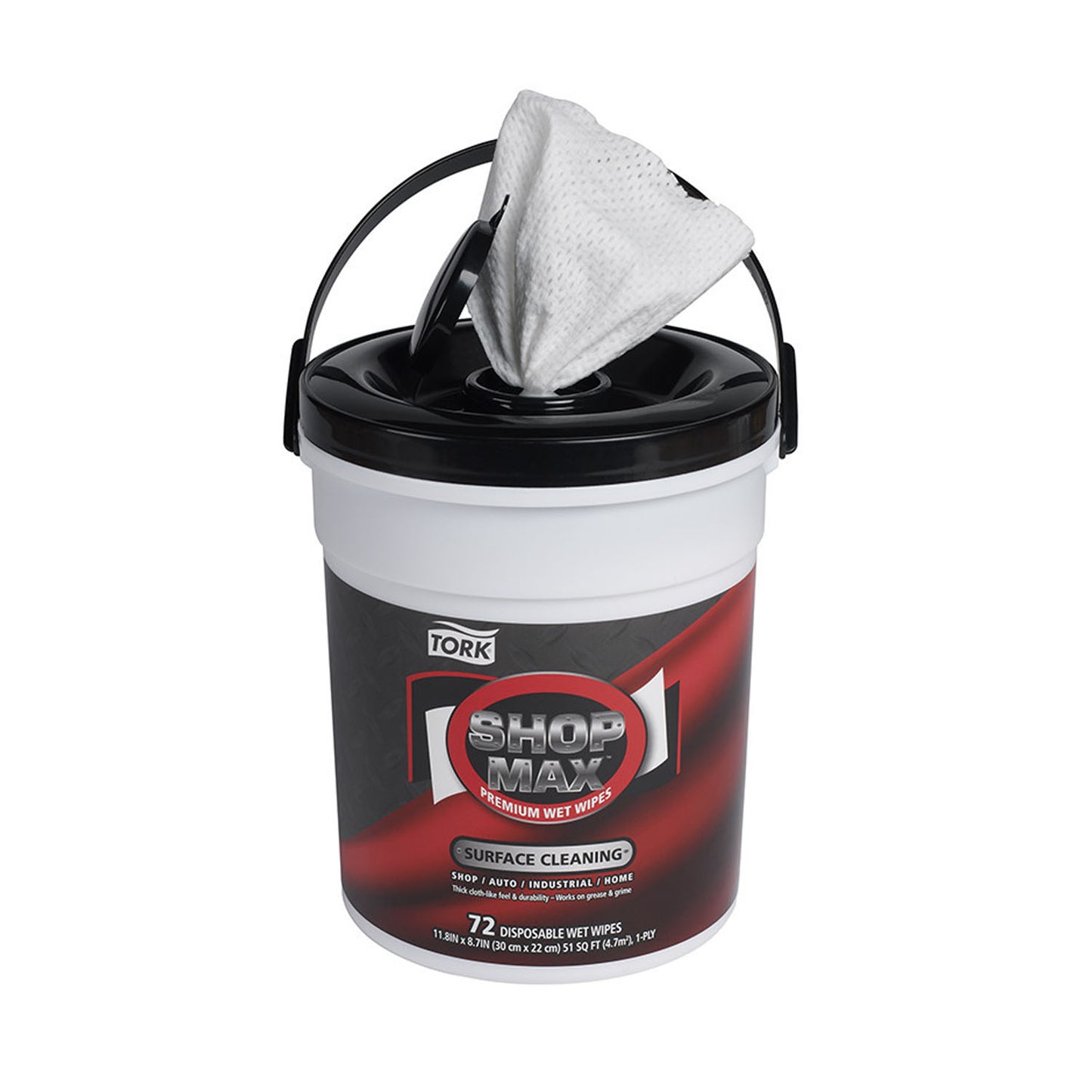 Wet Wipes, Multi-Surface Bucket, 1-Ply, White, 11.8" x 8.7", 72 sht/bucket, 4 bucket/cs