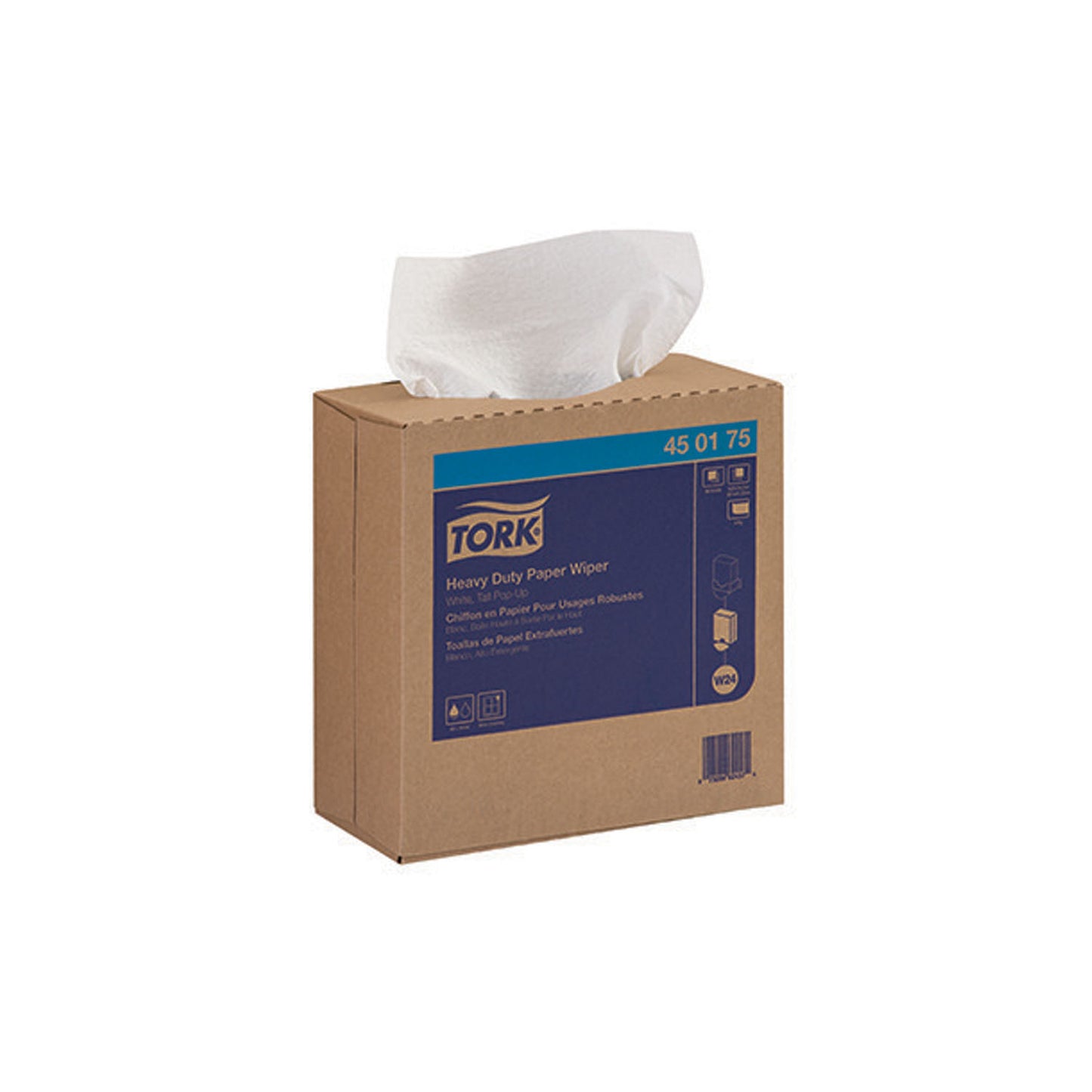 Paper Wiper, Heavy-Duty, Pop-Up Box, White, 1-Ply, W24, 16.3" x 9.3", 90 sht/bx, 10 bx/cs (36 cs/plt)