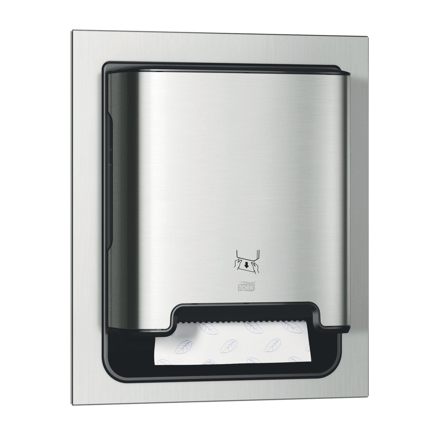 Hand Towel Dispenser, In-Wall Recessed, Universal, Metal/ Plastic, Stainless Steel, H1, 20.6" x 17.6" x 7.9" (24 cs/plt)