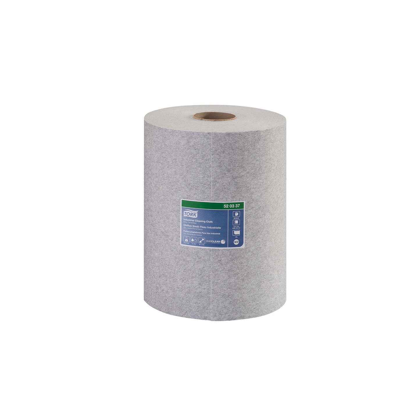 Industrial Cleaning Cloth, Centerfeed, Premium, Gray, 1-Ply, Embossed, W1/W2/W3, 416.67ft, 12.6" x 9.8", 500 sht/rl, 1 rl/cs (112 cs/plt)