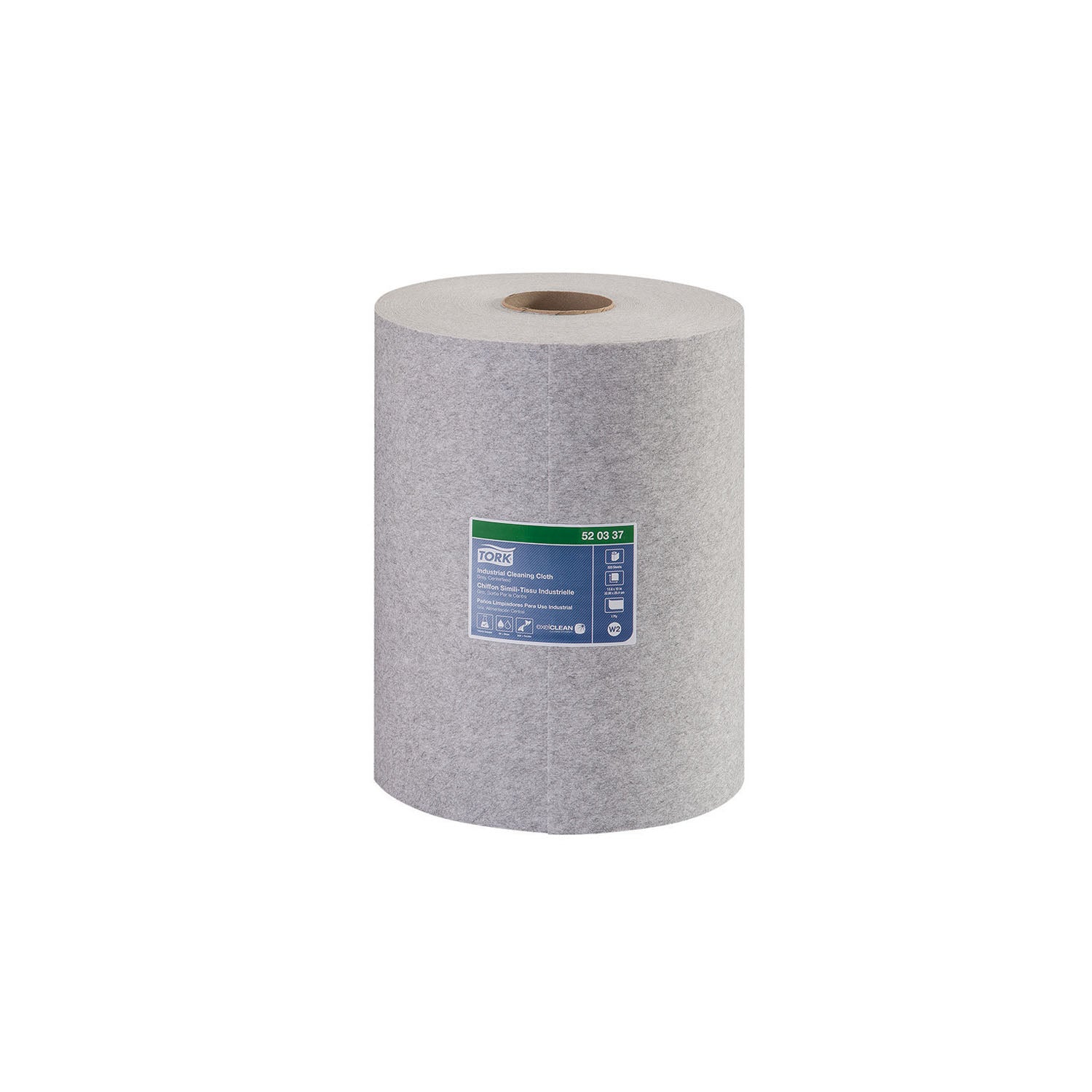 Industrial Cleaning Cloth, Centerfeed, Premium, Gray, 1-Ply, Embossed, W1/W2/W3, 416.67ft, 12.6" x 9.8", 500 sht/rl, 1 rl/cs (112 cs/plt)