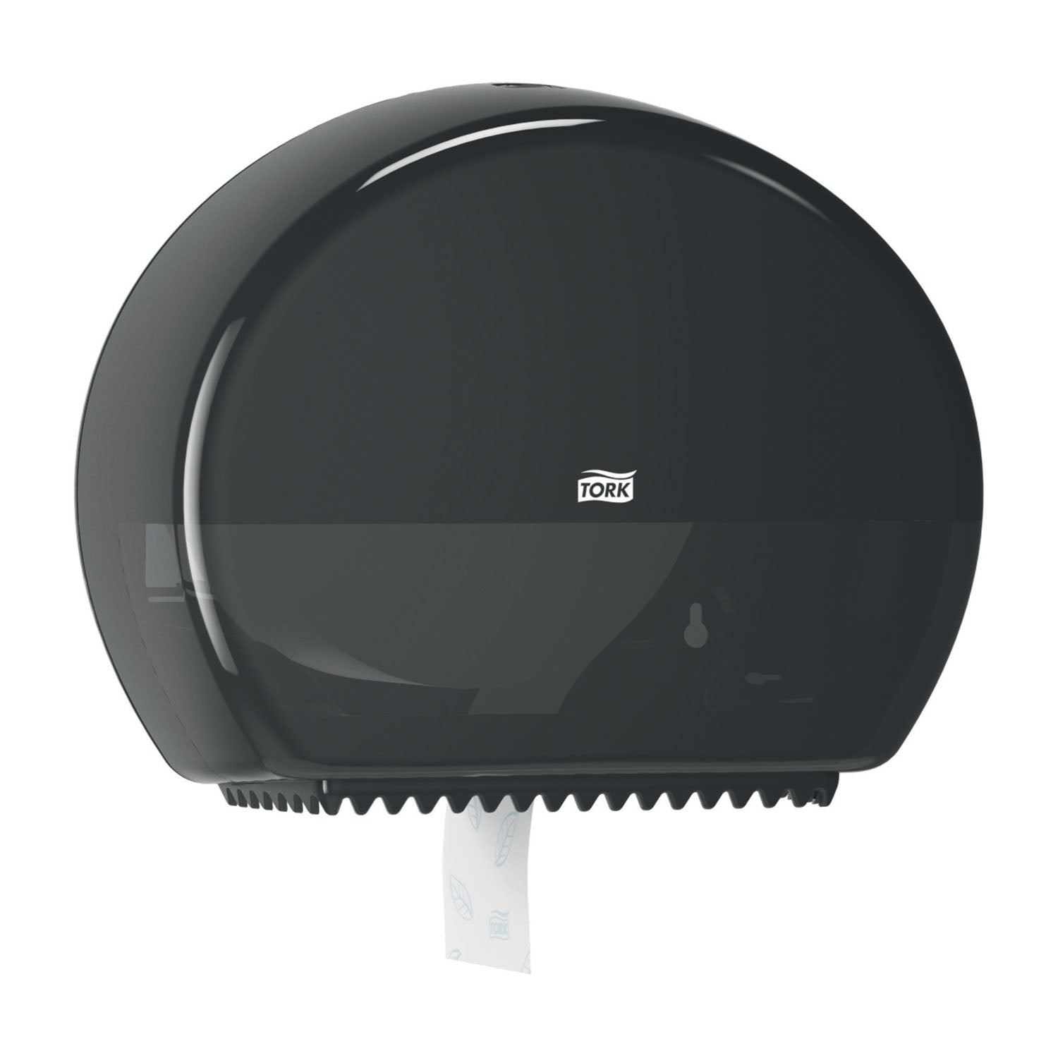 Bath Tissue Roll Dispenser, with Reserve, Jumbo, Mini, Universal, Black, T2, Plastic, 10.8" x 13.6" x 5.2" (176 cs/plt)