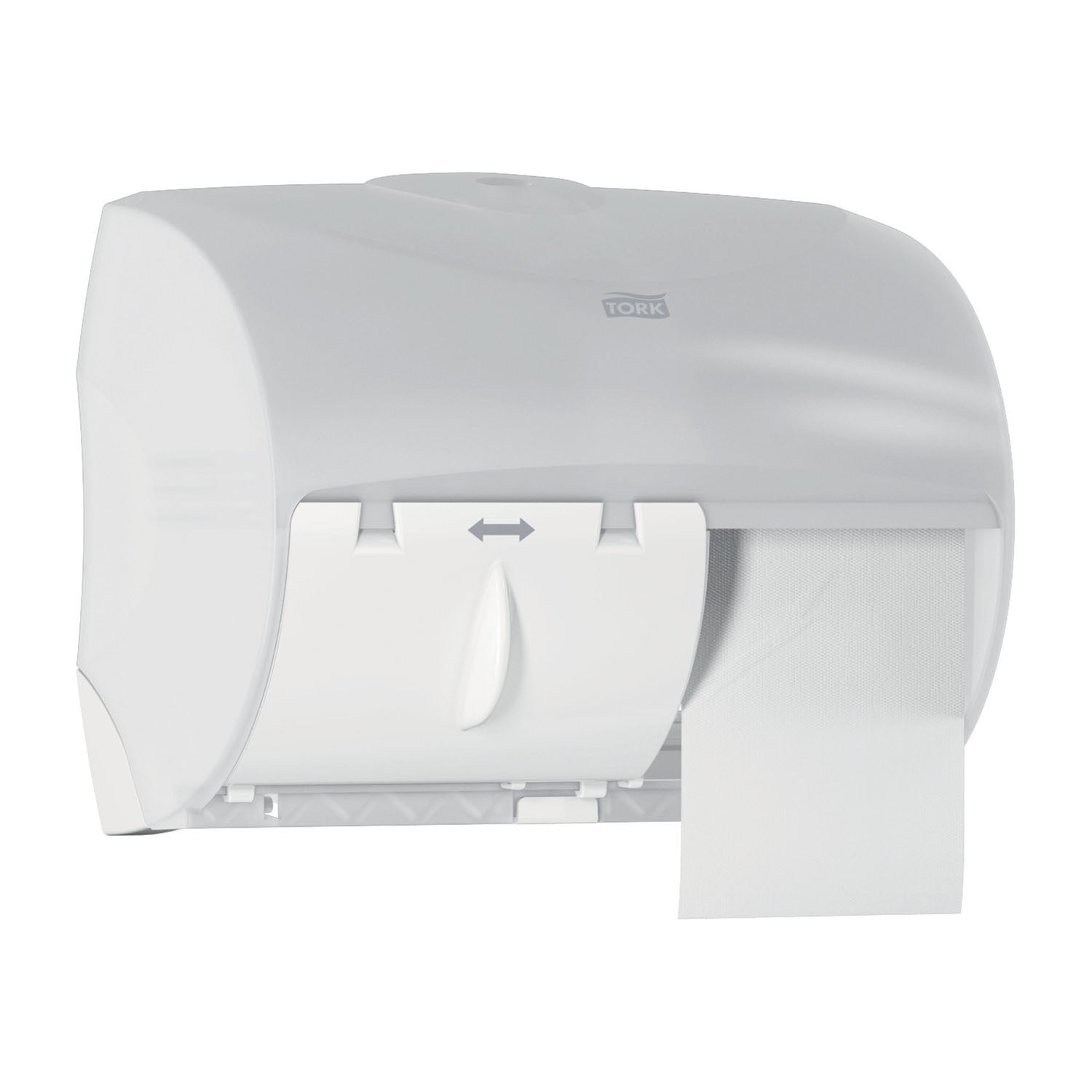 Bath Tissue Roll Dispenser, Twin, for OptiCore, Universal, White, T11, Plastic, 8.2" x 11" x 7.2"