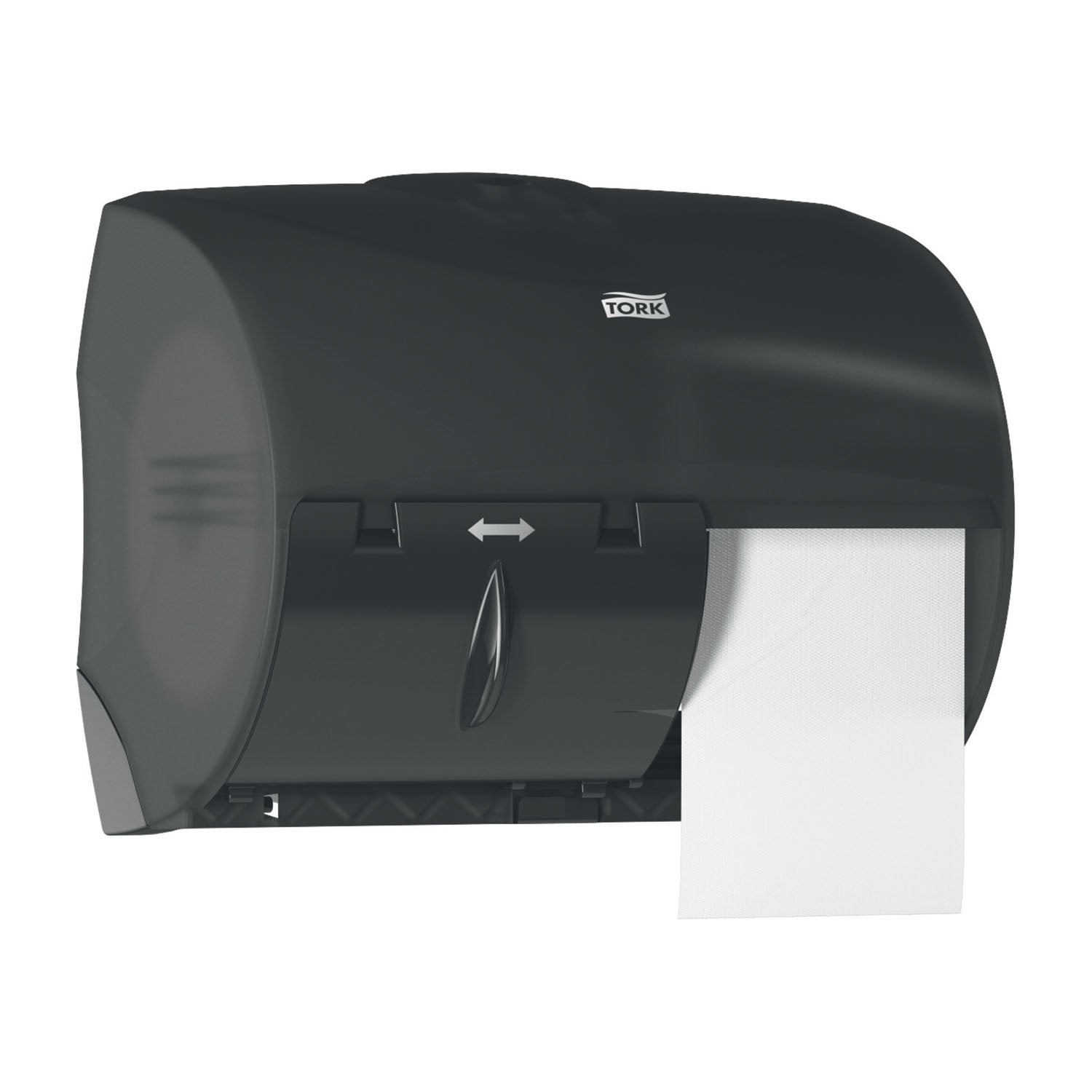 Bath Tissue Roll Dispenser, Twin, for OptiCore, Universal, Black, T11, Plastic, 8.2" x 11" x 7.2" (102 cs/plt)