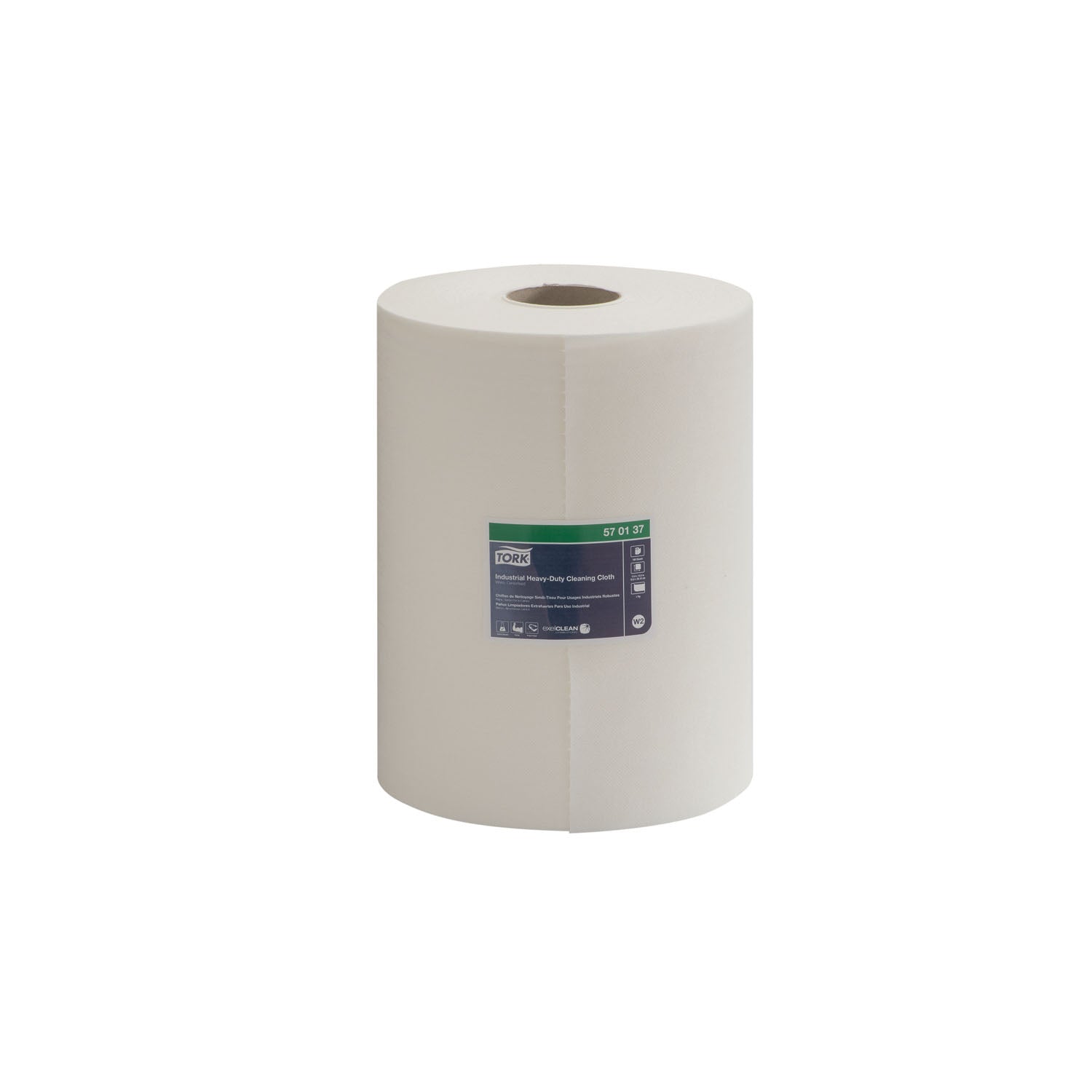 Industrial Cleaning Cloth, Heavy-Duty, Centerfeed, Premium, White, 1-Ply, Embossed, W1/W2/W3, 133.33ft, 12.6" x 9.8", 160 sht/rl, 1 rl/cs (112 cs/plt)