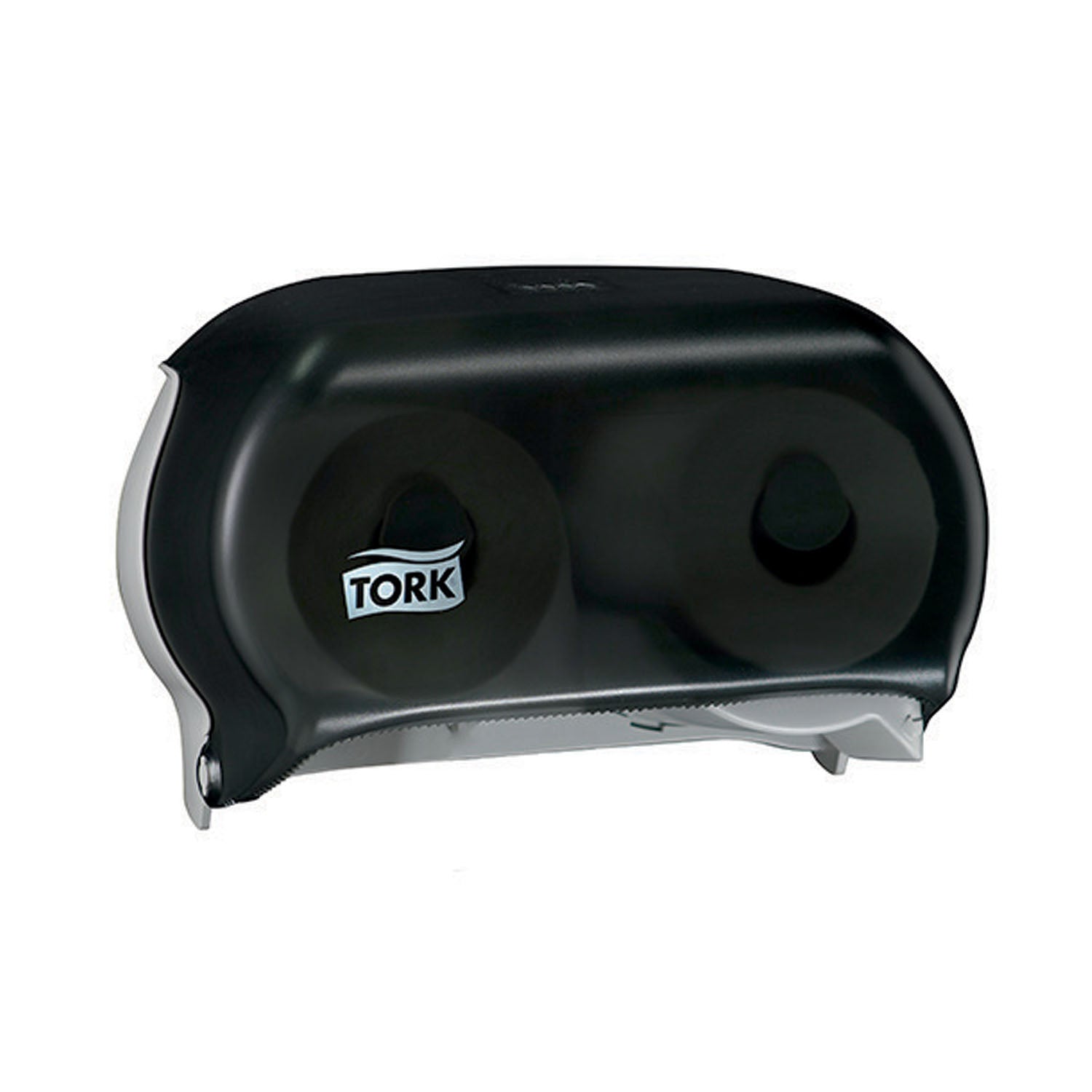 Bath Tissue Roll Dispenser, Twin, Universal, Smoke, T24, Plastic, 8.3" x 12.8" x 5.6" (231 cs/plt)