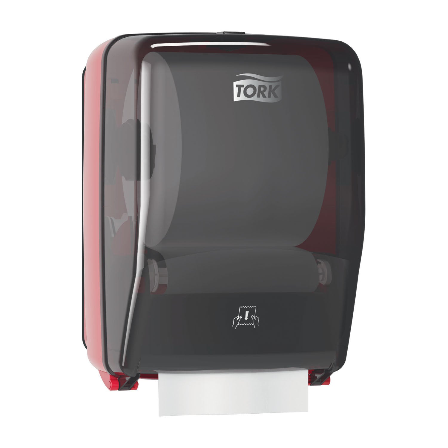 Washstation Dispenser, Universal, Smoke/ Red, W6, Plastic, 18.1" x 12.6" x 10.6" (60 cs/plt)