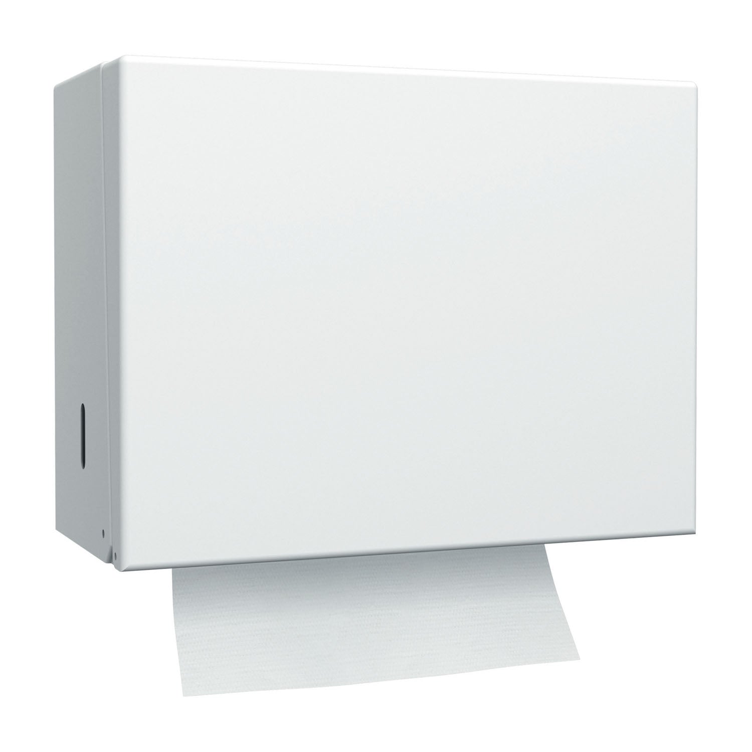 Hand Towel Dispenser, Singlefold, Universal, White, H22, Metal, 9.3" x 11.8" x 5.8" (280 cs/plt)