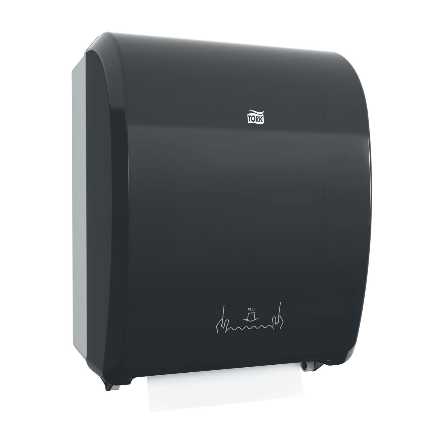 Hand Towel Roll Dispenser, Mechanical, Universal, Black, H80, Plastic, 16" x 12.3" x 9.3" (54 cs/plt)