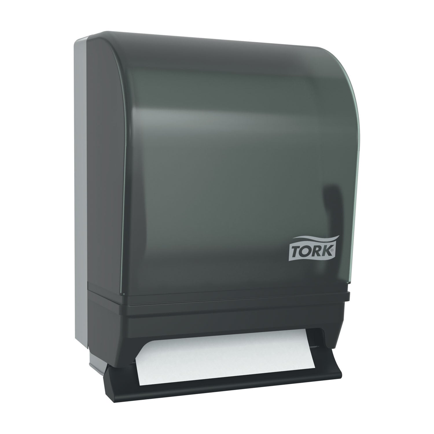 Hand Towel Roll Dispenser, Push-Bar Auto Transfer, Universal, Smoke/ Gray, H21, Metal/ Plastic, 15.8" x 8.8" (81 cs/plt)