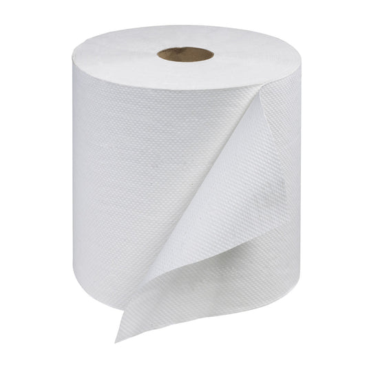 Hand Towel Roll, Universal, White, 1-Ply, Embossed, H21, 800ft, 7.9" x 7.8" x 1.9", 6 rl/cs (60 cs/plt)