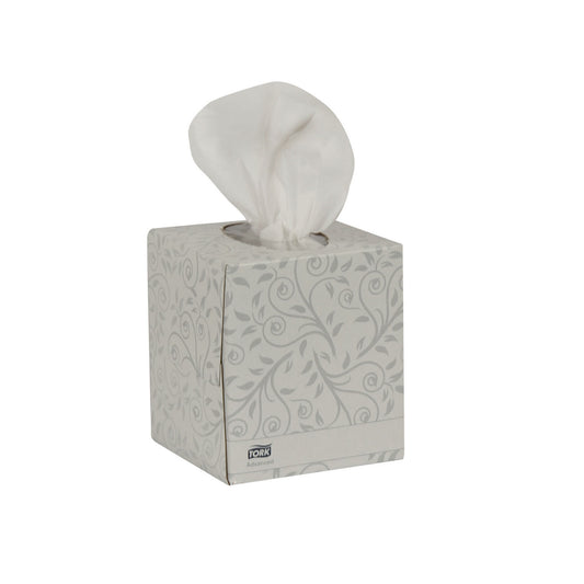 Soft Facial Tissue Cube Box, 2-Ply, Advanced, White, F1, 8" x 8", 94 sht/bx, 36 bx/cs (49 cs/plt)